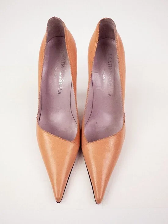 Teatro alla Scala Italian Leather Ballet Pink Pointed Toe Pumps Sz 8 - Picture 2 of 11